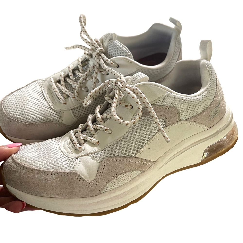 Skechers BOBS Sport Squad Air Sneakers Womens 8.5 Off White Chunky Memory Foam